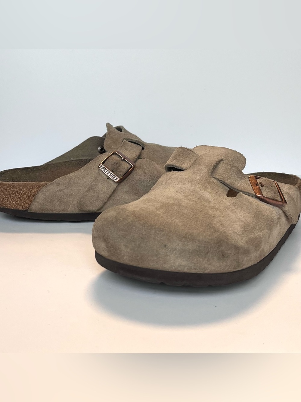 BIRKENSTOCK Boston Suede Clogs Taupe Women’s EU 37 US 6.5 - Picture 6 of 11